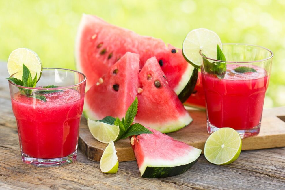 Slices of watermelon and fresh in the watermelon diet menu